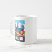 Retro London Tee Klassische Sehenswürdigkeiten Kaffeetasse (Vorderseite Links)