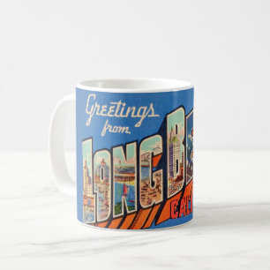 Retro Long Beach, CA Gruß Tasse