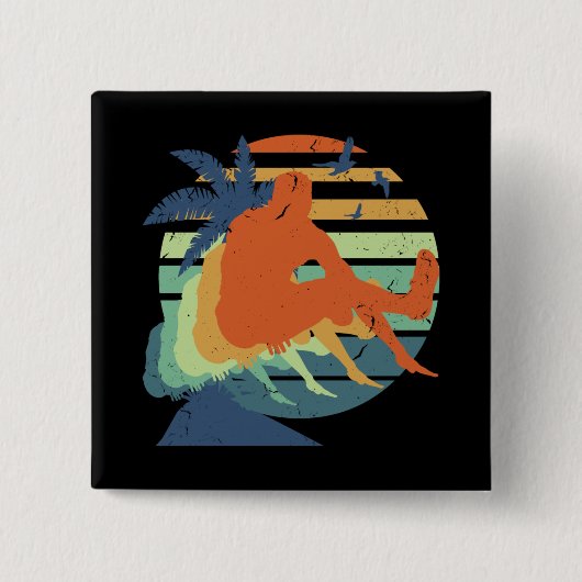 Retro Long Jump Track & Field Olympiasieger Fan Button (Vorderseite)