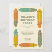 Retro Longboards Skateboard Skateboard Geburtstag Einladung (Vorderseite)