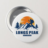 Retro Longs Peak Wandern T - Shirt Button (Vorne & Hinten)