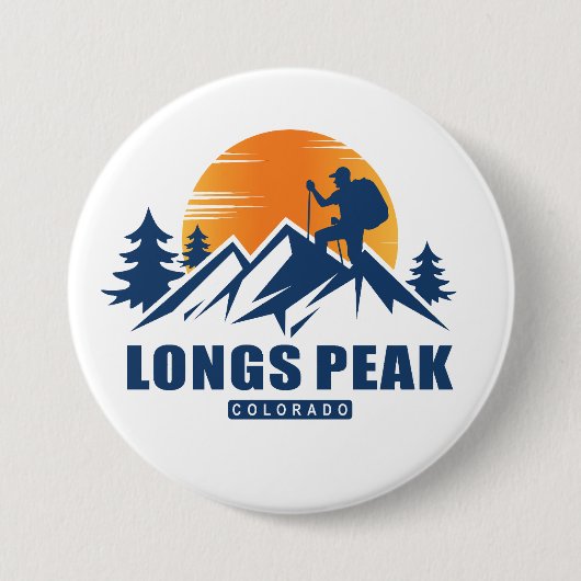 Retro Longs Peak Wandern T - Shirt Button (Vorderseite)