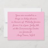 Retro-Look Baby Dusche Einladung für ein Mädchen (Rückseite)