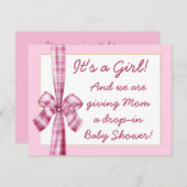 Retro-Look Baby Dusche Einladung für ein Mädchen (Vorne/Hinten)