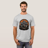 Retro Look Band Raccoon Recording Artists Spaß T-Shirt (Vorne ganz)