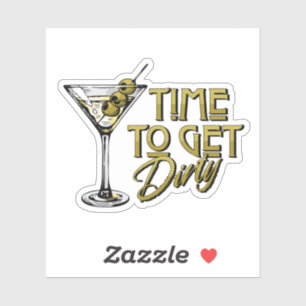 Retro-Look Dirty Martini Spaß Aufkleber