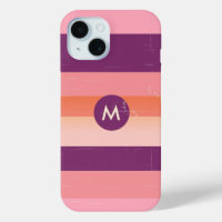 Retro Look Monogramm Bonbonstreifen