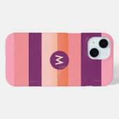 Retro Look Monogramm Bonbonstreifen Case-Mate iPhone Hülle (Rückseite (Horizontal))