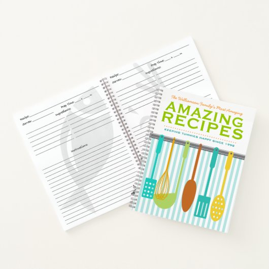 Retro Look Personalisiert Rezept Notizblock (Innenseite)