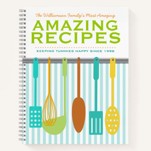 Retro Look Personalisiert Rezept Notizblock (Vorderseite)