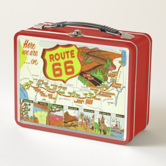 Retro Look Route 66 Metal Lunch Box (Vorderseite)