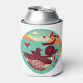 Retro Loon Bird der 50er Jahre auf einem See Dosenkühler (Kanne Vorderseite)