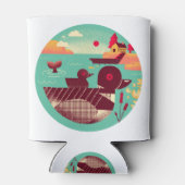 Retro Loon Bird der 50er Jahre auf einem See Dosenkühler (Rückseite)