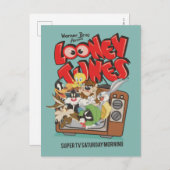 Retro LOONEY TUNES™ Burning from TV Postkarte (Vorne/Hinten)