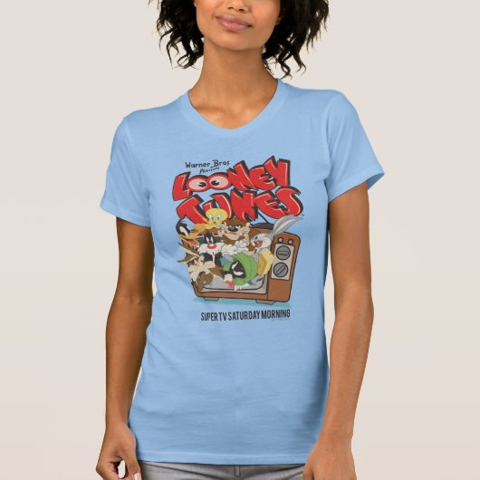 Retro LOONEY TUNES™ Burning from TV T-Shirt (Vorderseite)