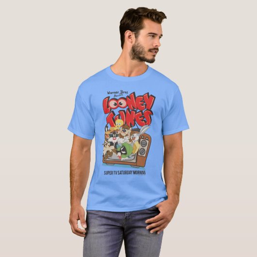 Retro LOONEY TUNES™ Burning from TV T-Shirt (Vorne ganz)