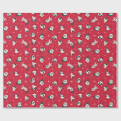 Retro LOONEY TUNES™ Winter Holiday Pattern Geschenkpapier (Flach)