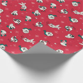 Retro LOONEY TUNES™ Winter Holiday Pattern Geschenkpapier (Ecke)