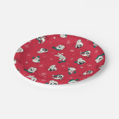 Retro LOONEY TUNES™ Winterurlaubsmuster Pappteller (Schrägansicht)