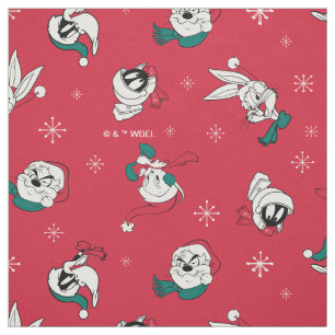 Retro LOONEY TUNES™ Winterurlaubsmuster Stoff