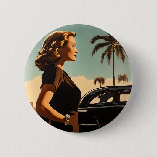 Retro Los Angeles Beauty Button (Vorderseite)