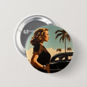 Retro Los Angeles Beauty Button (Vorne & Hinten)