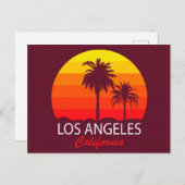 Retro Los Angeles California Vintag Palmen Postkarte (Vorne/Hinten)