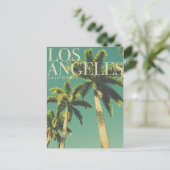 Retro Los Angeles Palm Tree Travel Postcard Postkarte (Stehend Vorderseite)