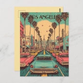 Retro Los Angeles Reisen Postkarte (Vorne/Hinten)