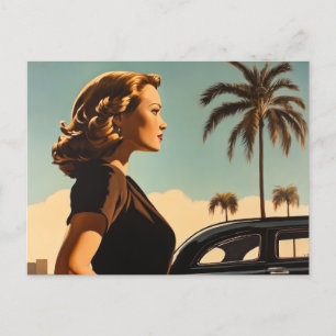 Retro-Los-Angeles-Schönheit Postkarte