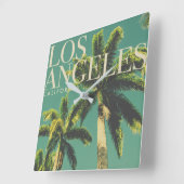 Retro Los Angeles Square Clock Quadratische Wanduhr (Winkel)