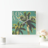 Retro Los Angeles Square Clock Quadratische Wanduhr (Zuhause)