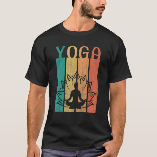 Retro Lotus Blume Meditation Yoga T-Shirt
