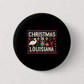 Retro Louisiana Christmas Carnival Mardi Gras Holi Button (Vorderseite)