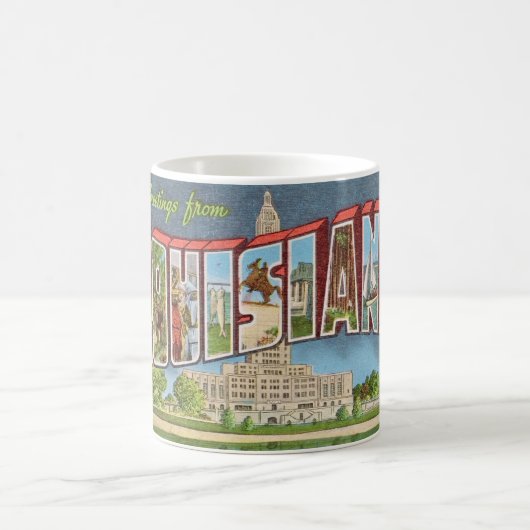 Retro Louisiana Postcard Kaffeetasse (Mittel)