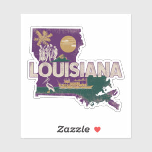 Retro Louisiana Staat Sticker