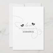 Retro Love Birds Hochzeit Einladungen (Rückseite)