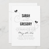 Retro Love Birds Hochzeit Einladungen (Vorne/Hinten)