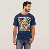 Retro Love Birds  T-Shirt (Vorne ganz)