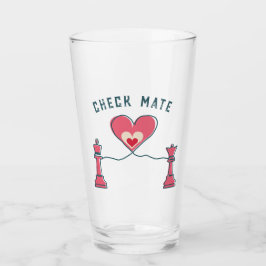 Retro Love Fun Valentine Geschenke Checkmate Schac Glas