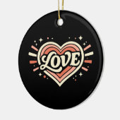 Retro Love Heart Valentine Classic Keramik Ornament (Links)