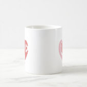 Retro Love Heart Valentine Typography Kaffeetasse (Mittel)