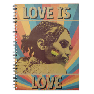 Retro Love ist Liebe LGBTQ+ Stolz Notizblock