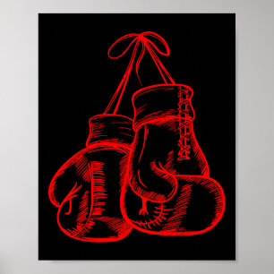 Retro Love Red Boxing Gloves Ohrs Boxer Gift Poster