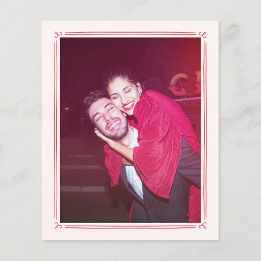 Retro Love Struck Hand Drawn Cupid Budget Wedding (Rückseite)