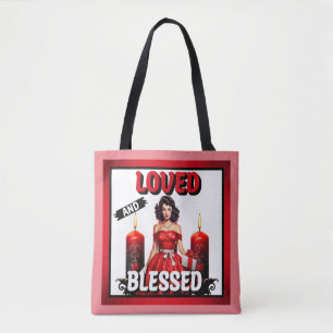 Retro Love und gesegnet Pinup Tasche
