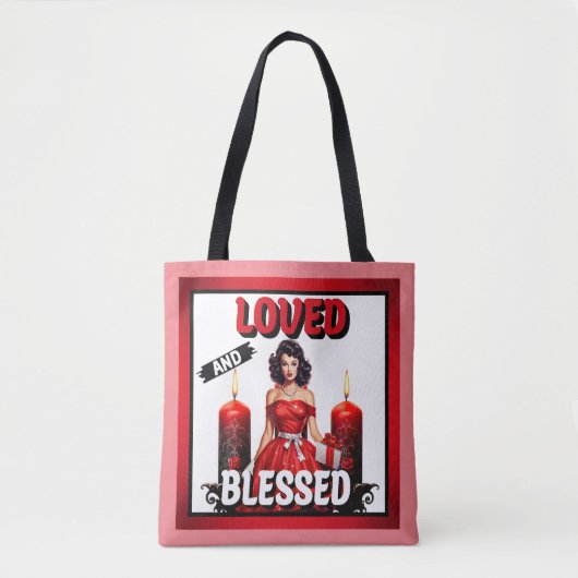 Retro Love und gesegnet Pinup Tasche (Vorderseite)