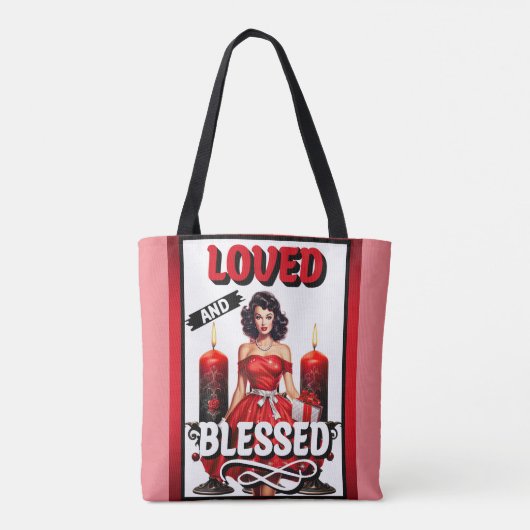 Retro Love und gesegnet Pinup Tasche (Rückseite)