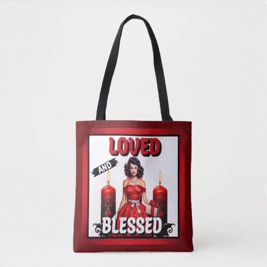 Retro Love und gesegnet Pinup Tasche (Vorderseite)