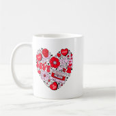 Retro Love Valentines Day Xoxo Conversation Hearts Kaffeetasse (Links)